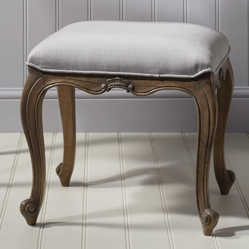 Chic Dressing Stool - Weathered Wood - Image 3