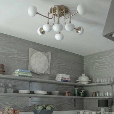 Fleming 8 Light Semi Flush Light - Aged Brass - Image 5