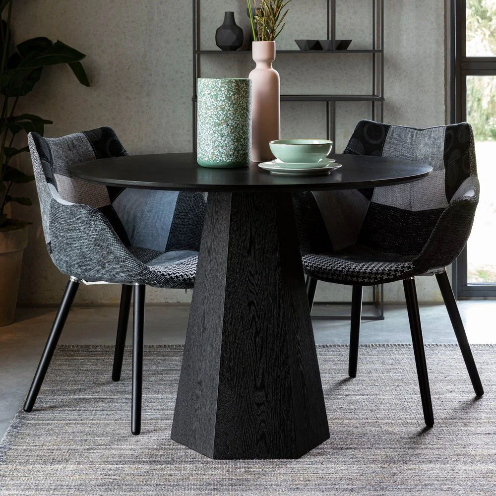 Pilar Round Dining Table - Black - Image 6