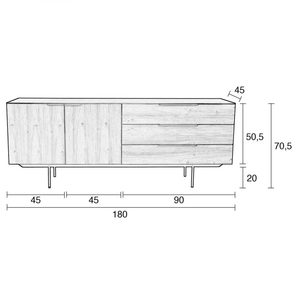 Travis Sideboard - Black - Image 6